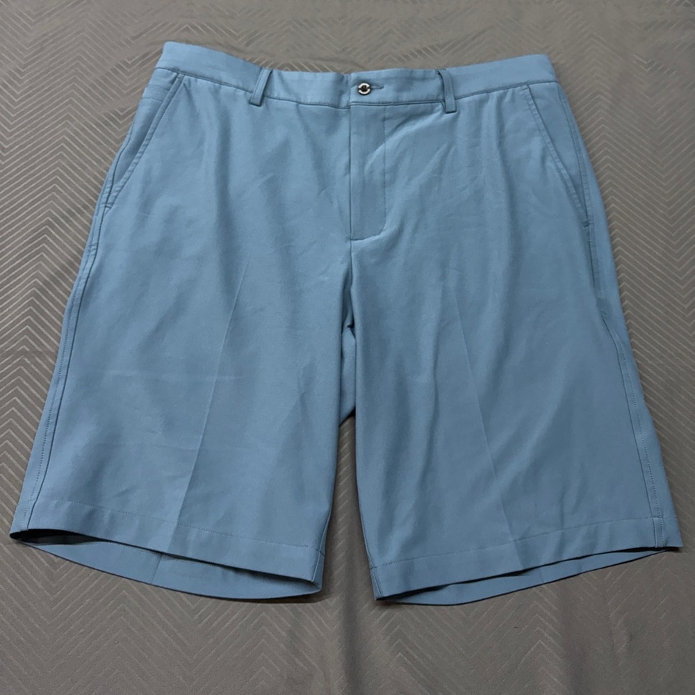 Men's Dunning Golf Sky Blue Flat Front Shorts 9” Size 34